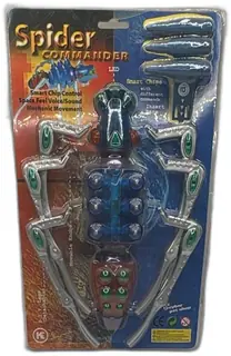 Spider Commander Cyber Pet Shop Smart Chip Control Electronic Toy Silver Blue