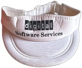 Vintage Digital Software Services White Adjustable Visor 80s DEC Promo Cotton Blend