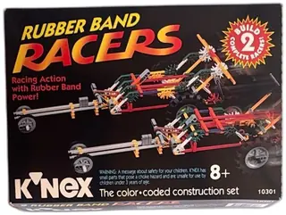 K'NEX Rubber Band Racers 10301 1994 Complete Set Build 2 Cars New Sealed