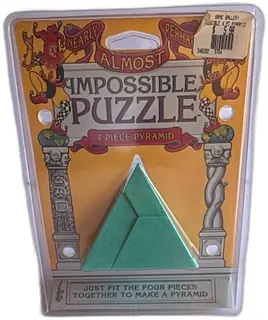 Binary Arts Nearly Almost Impossible Puzzle 4 Piece Pyramid 1997 Sealed New