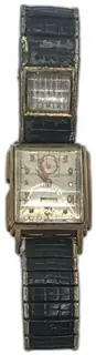 Benrus 10K Gold Filled Vintage Mens Wristwatch Speidel Band 1953 Calendar Feature