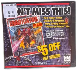 Eradicator PC CD-ROM Demo Sealed 1996 Accolade DOS Windows 95 Shooter Promo