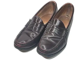 Mens Vintage Burgundy Leather Penny Loafers Size 12 D/B Vibram Sole Used