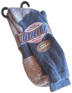 Utility Mens Knit Socks One Pair Blue Size 10-13 With Lycra 1999 Vintage NWT USA