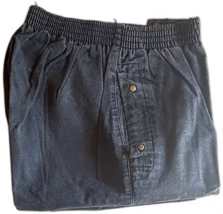 Vintage Union Bay Mens Cotton Lounge Pants Size M Long Black Elastic Waist Hong Kong