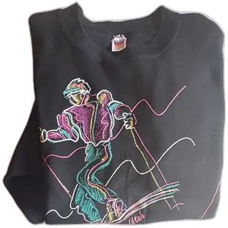 Vintage 80s Park City Utah Ski Sweatsuit Set 202 USA X Large Neon Design Unused