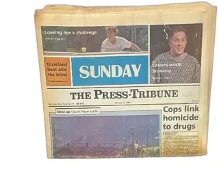 The Press Tribune Roseville California January 17 1988 Full Sunday Newspaper Vintage