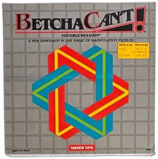 1987 Betcha Cant Flexible Hexagon Manipulation Puzzle Tandem Toys Boxed