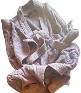 Bernard Company San Francisco Gray Cotton Terry Robe Made In USA Vintage Belted