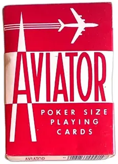 Aviator Poker Size Playing Cards Vintage Red Deck Poker 914 Classic Box
