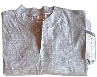 GreatLand Men’s Henley Shirt XL Gray 65 Cotton 35 Polyester New With Tags Style NL302