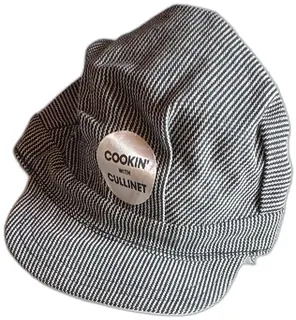 Vintage Cookin With Cullinet Railroad Stripe Engineer Cap Promotional Hat New