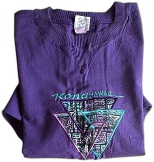Vintage 80s Kona Hawaii WEK Purple Sweatshirt Jogger Set Made In USA Size L Unused